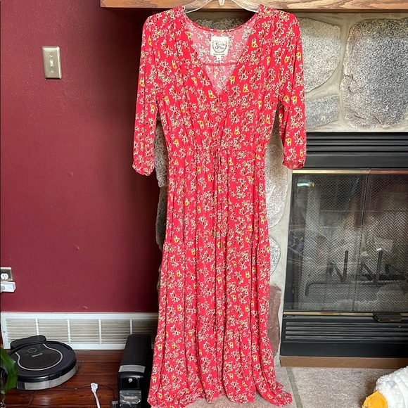 Anthropologie Dresses & Skirts - Sundat Mi Amor Floral Red Maxi Dress